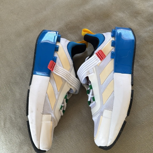 adidas x Lego Kids' Tech RNR Elastic Lace Shoes, White/Blue 5.5 - Picture 4 of 12
